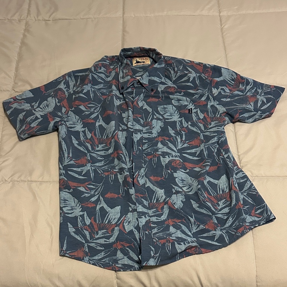 HUK Tropical Print Fishing Shirt